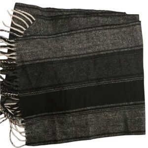 RBM Collection Black and Gray 100% New Wool Scarf
